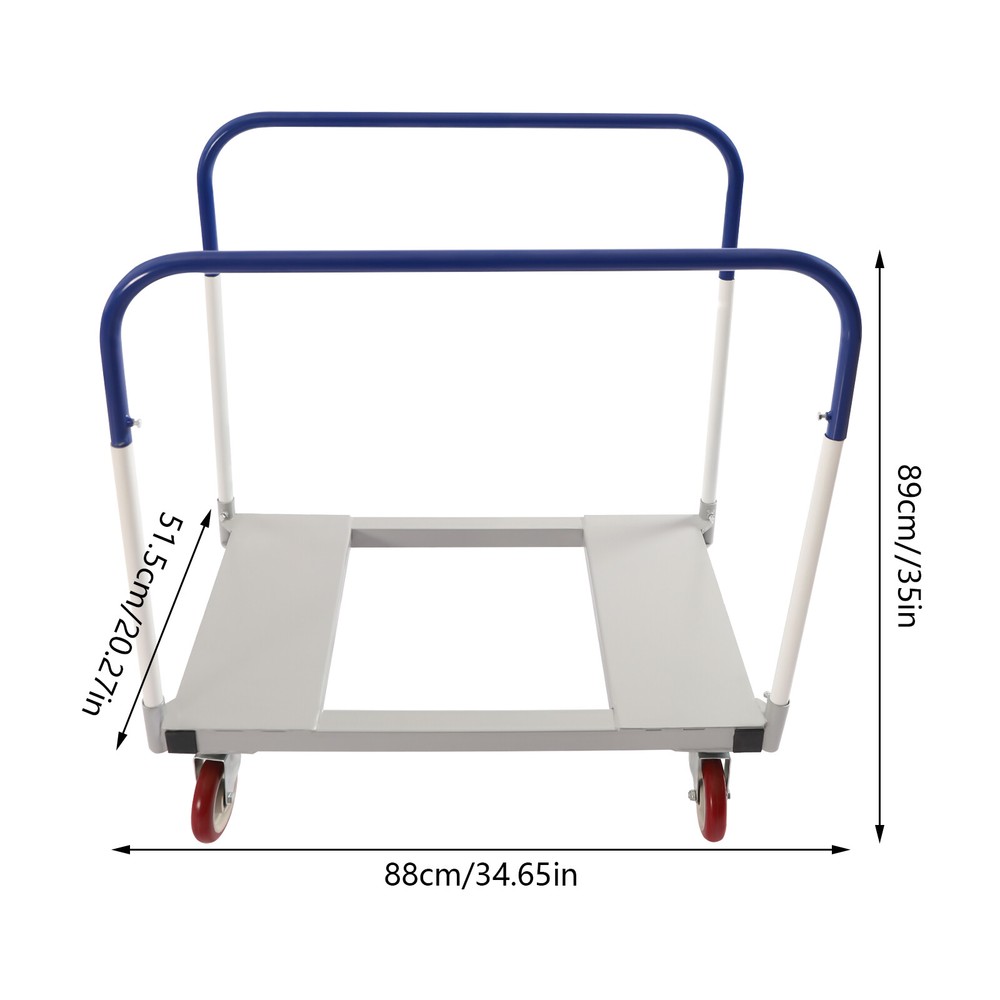 1500lbs Pro Panel Cart Dolly Rectangular 4-wheel Panel Cart With 5inch Caster