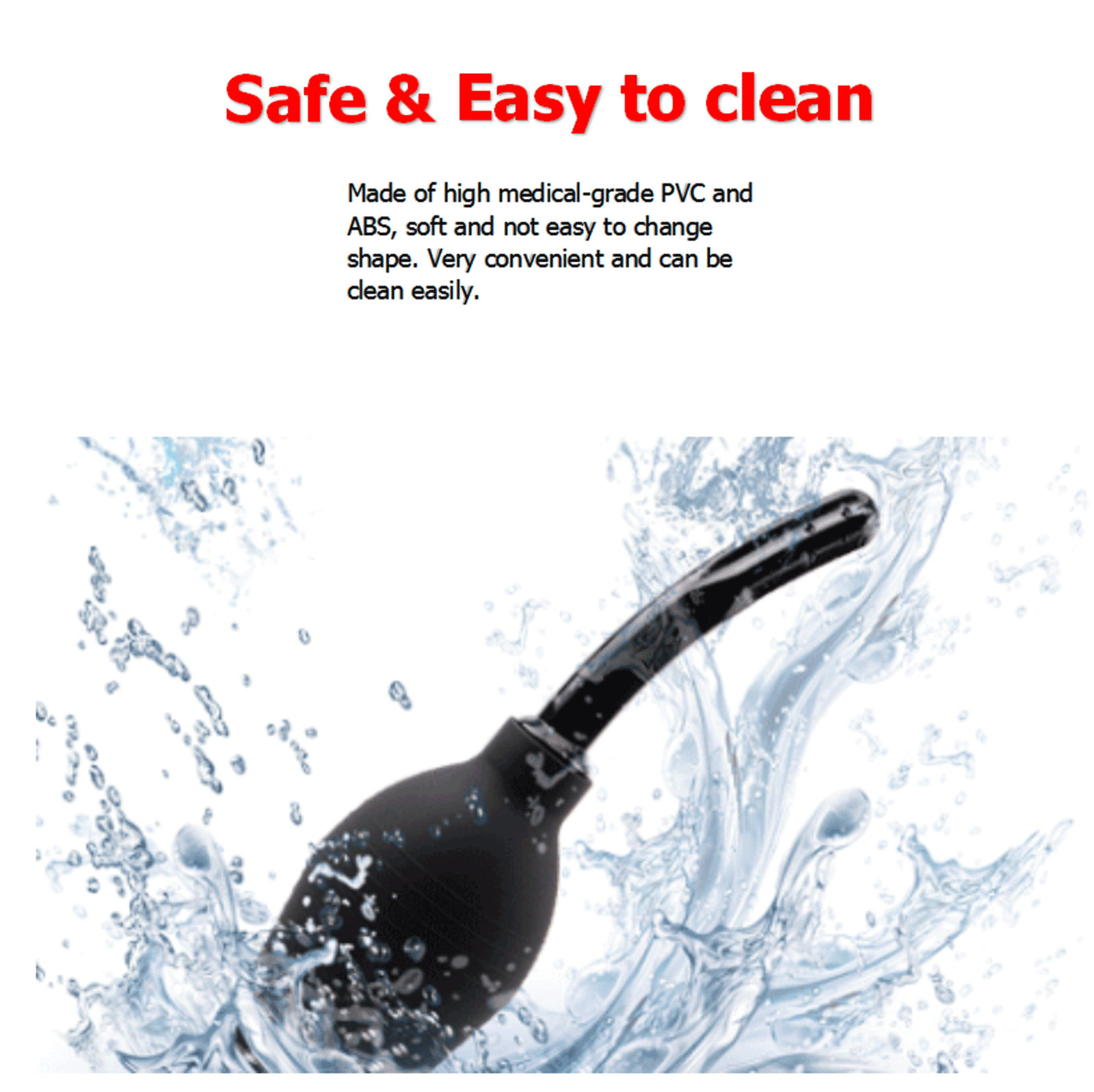 Anal Vaginal Bulb Douche Colonic Irrigation Rubber Enema Bag Cleaner Kit for Men