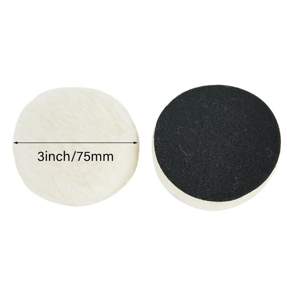 10Pcs/Set 3-Inch Wool Buffing Bonnet-Pad Car Polishing Buffer Hook & Loop POLISH