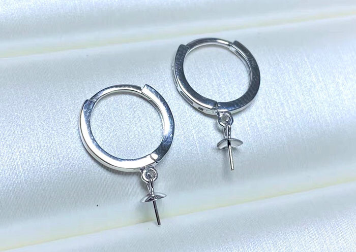 18K Yellow Gold Hook Earring Setting & Pin Finding DIY Dangle Earring (1 Pair)