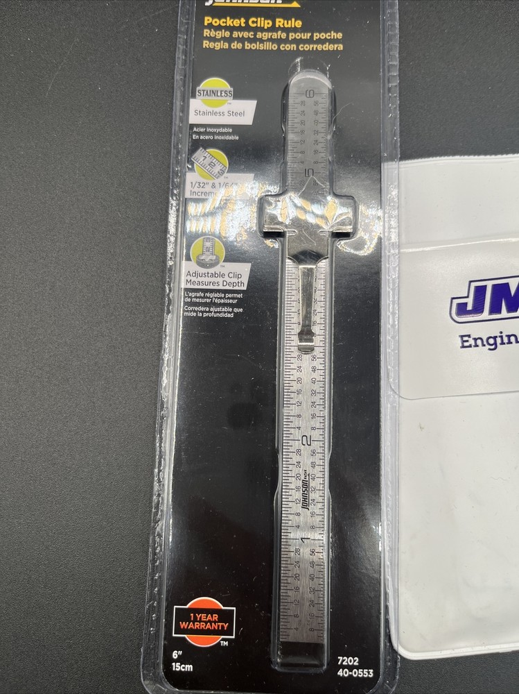 Johnson Level & Tool 6" Rule Pocket Clip 7202