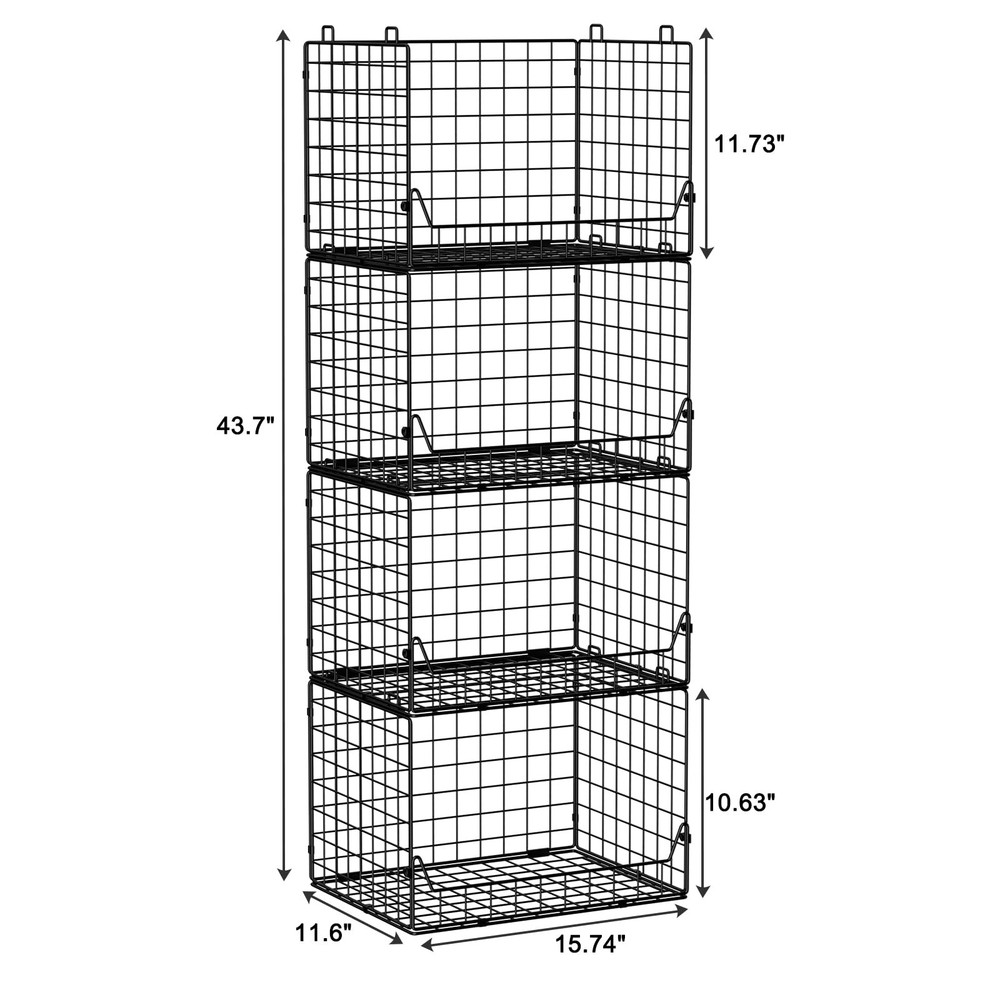 4-Tier Extra Height Stackable Closet Organizer – Foldable Storage Bins for Sw...