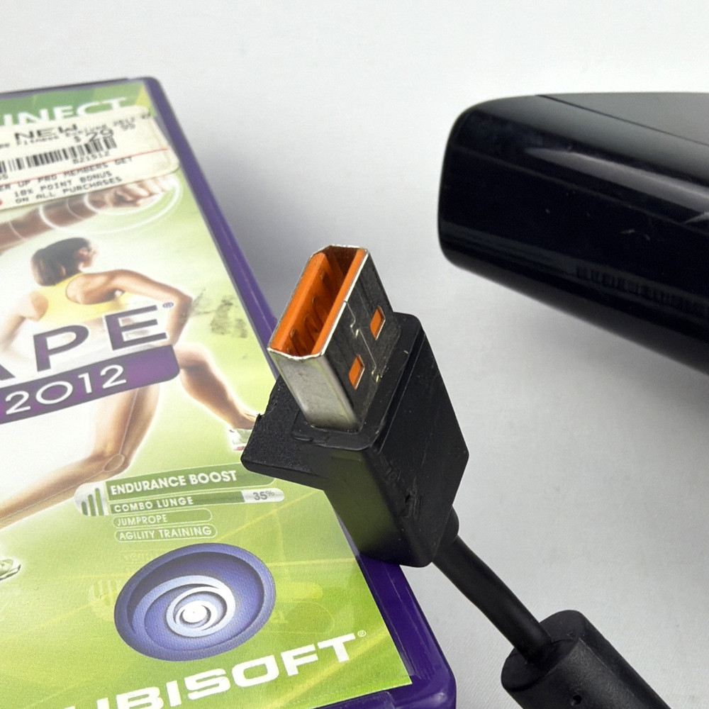 Microsoft Xbox 360 Kinect Motion Sensor Plus 4 Games Bundle Lot [Read desc.]