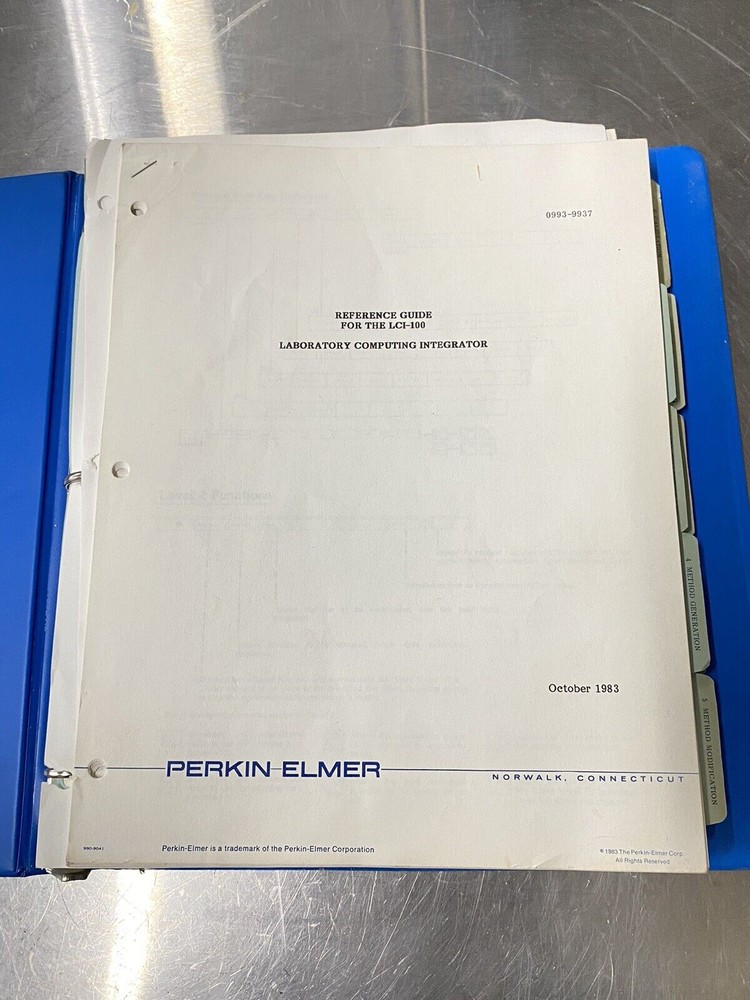 Perkin Elmer LCI-100 Laboratory Computing Integrator - Users Guide / Manual