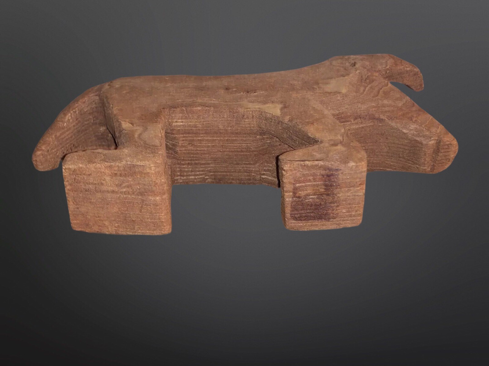 Circa 1910 Native American Tarahumara Carved Wood Bull Fetish