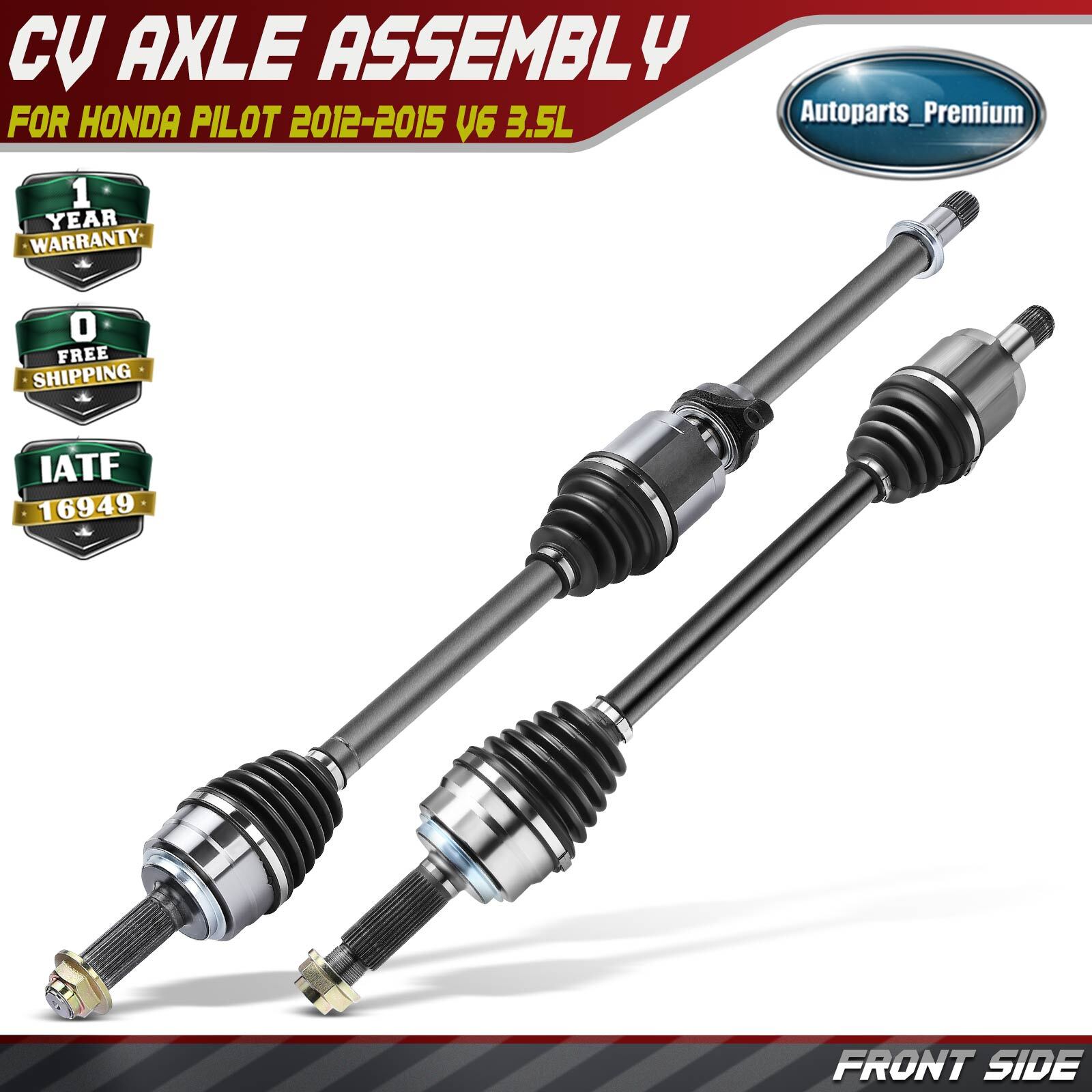 2x Front Driver & Passenger CV Axle Assembly for Honda Pilot 2012-2015 V6 3.5L