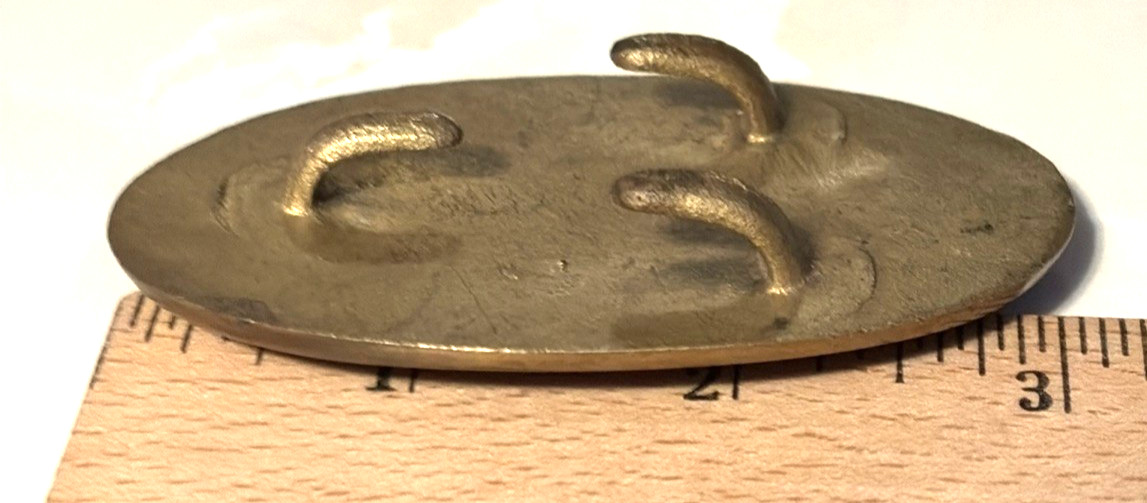 Union Civil War Belt Buckle Oval Brass US Military w Hooks Reenactment Vint LOOK