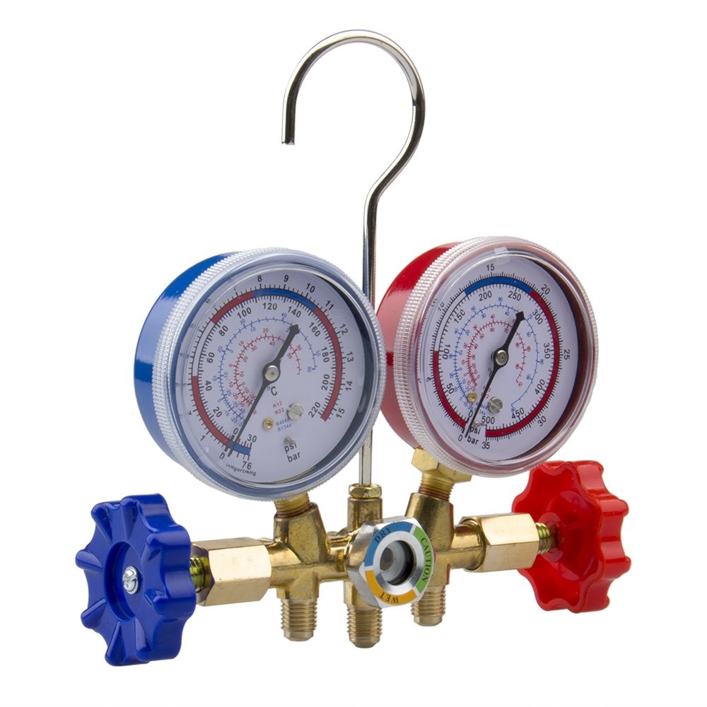 A/C Manifold Gauge Set for Refrigerant HVAC Refrigeration Charging Service
