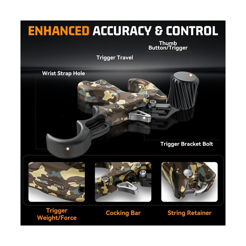 Bow Release for Compound Bow, Archery Release Trigger with Wrist Straps and A...