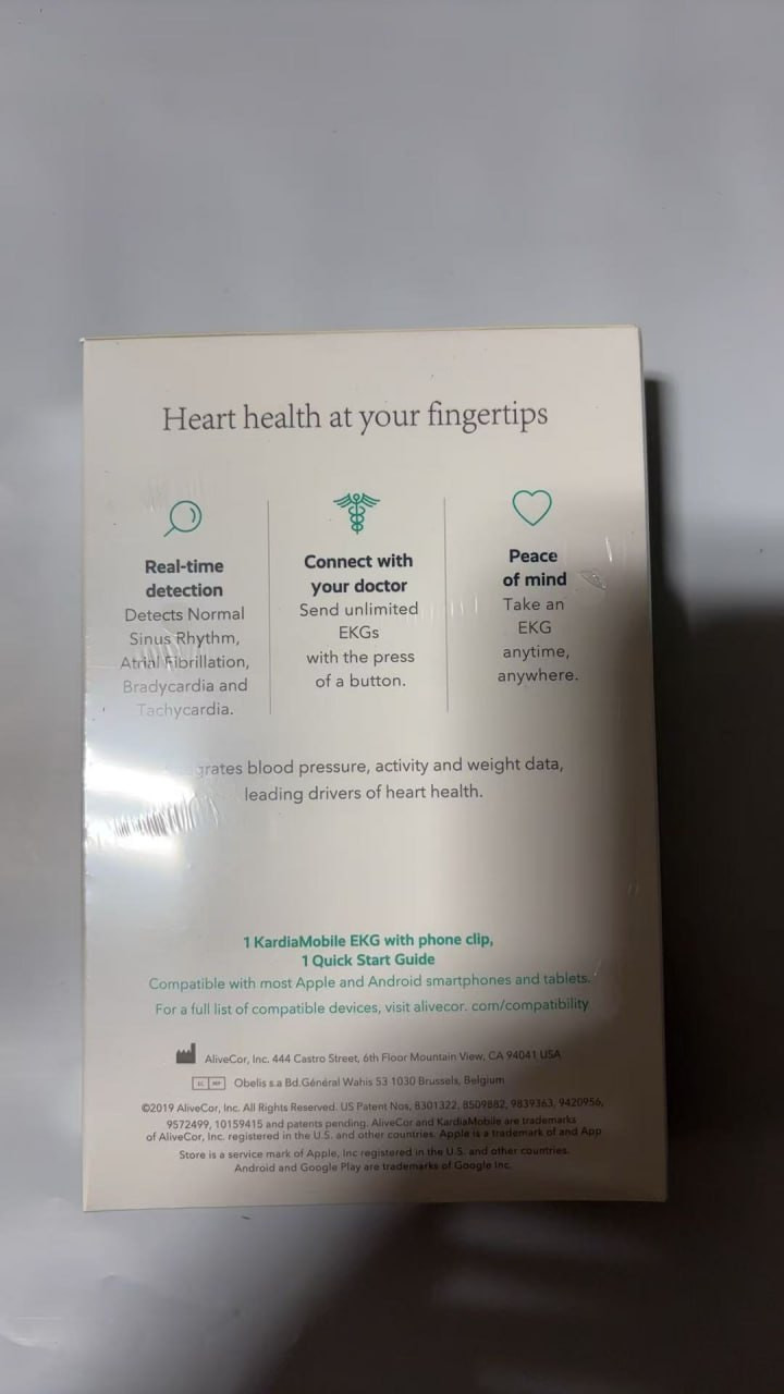 AliveCor KardiaMobile Wireless EKG Monitor AC-009-UA-DI Heart Tracker