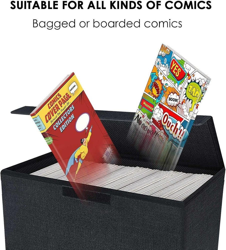 Cotton Linen Comic Book Short Box - Sturdy & Spacious Storage Solution