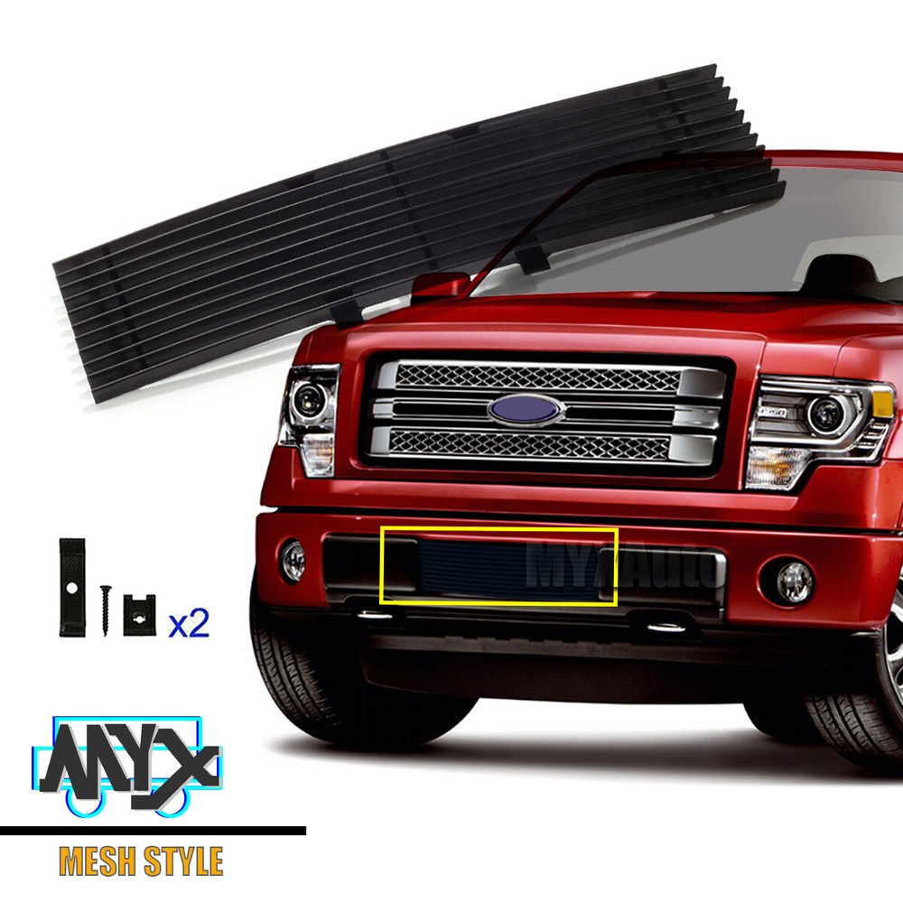Black Bumper Grille Fits For 2009-2014 Ford F150 F-150 Pikcup Lower Grill Cover