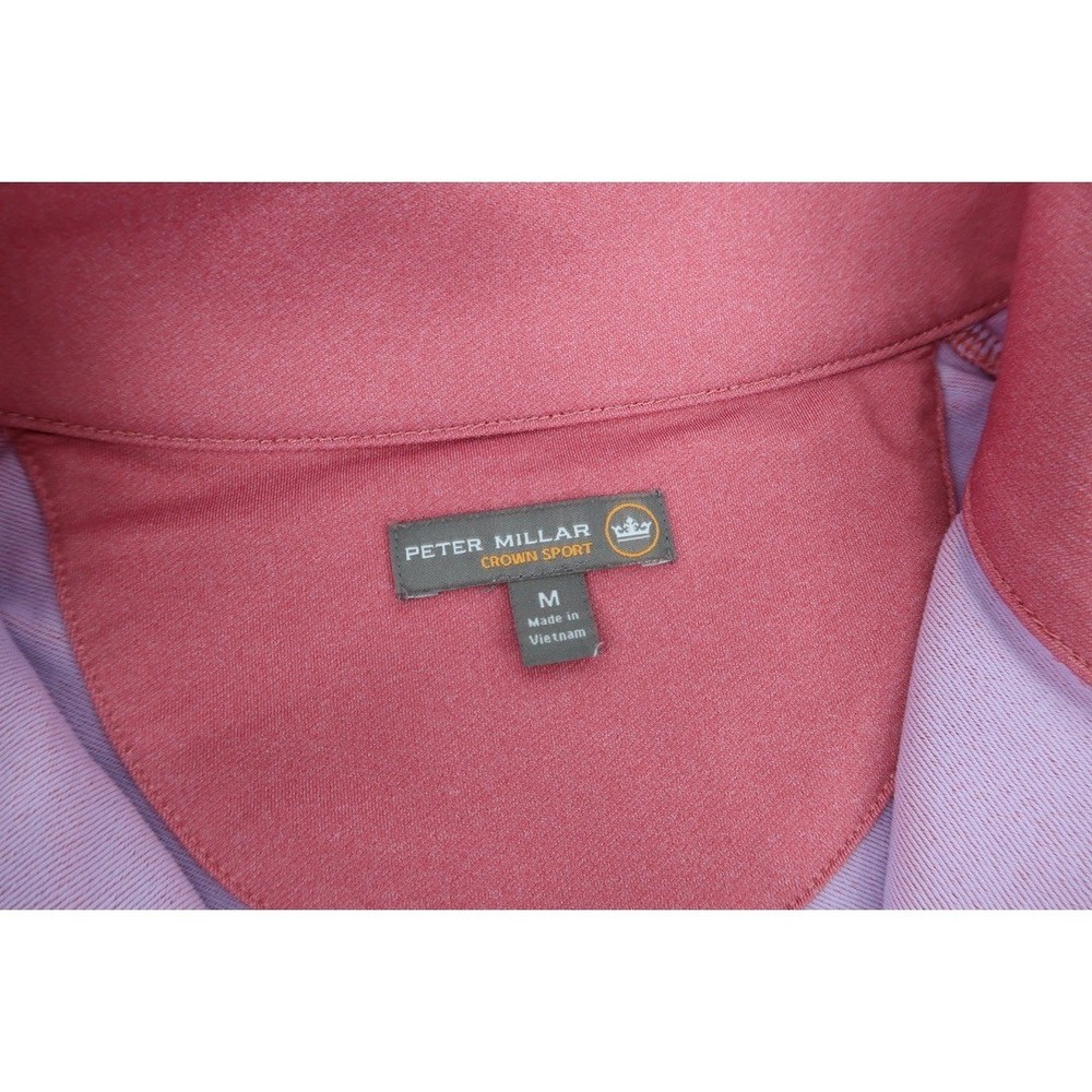 Peter Millar Melange Performance 1/4 Zip Pullover Mens Medium Red Stretch
