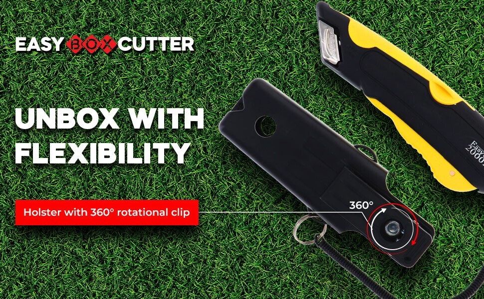 Easy Cut Safety Box Cutter Knife Easycut tool for work cutting Yellow 2000N