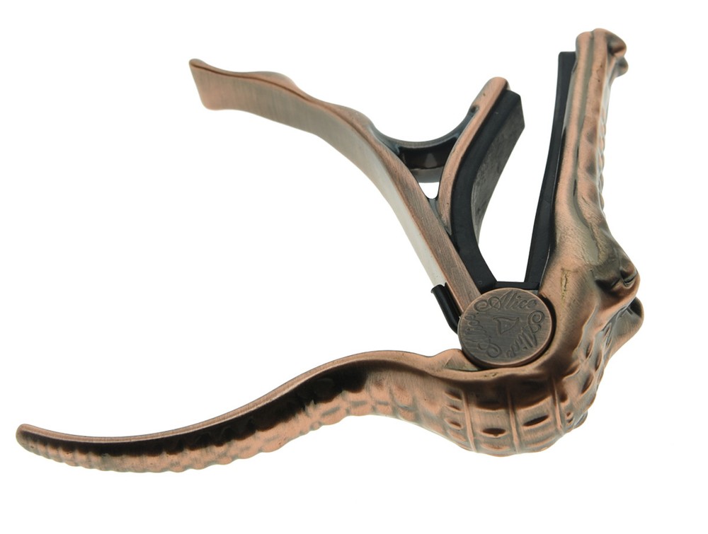 Red Bronze Guitar Capo Crocodile Shape Guitar Quick Release Trigger Key Clamp!