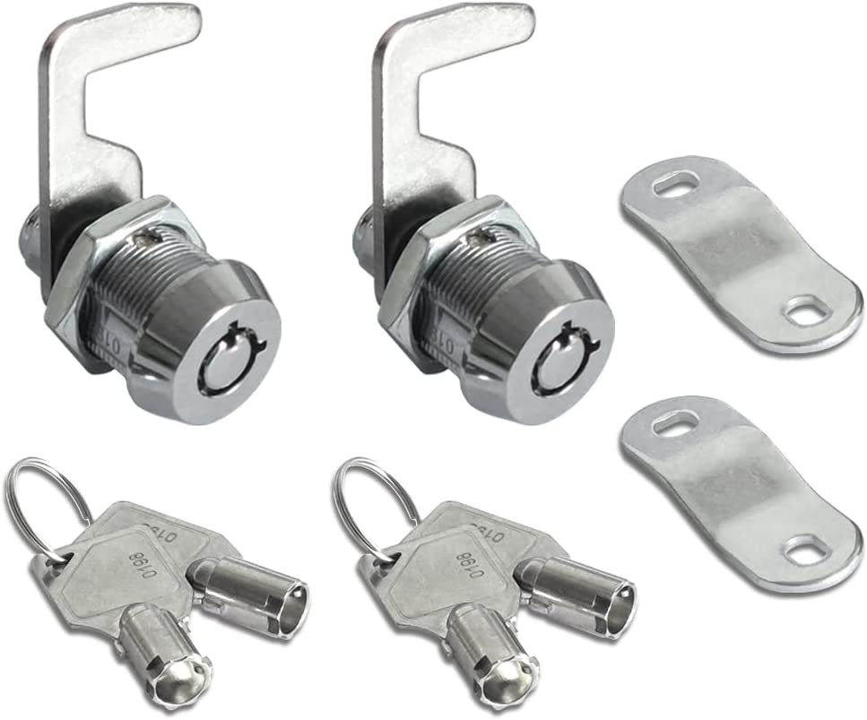 2 Pack Toolbox Lock 5/8" Tubular Cam Replacement Lock with 4 Keys