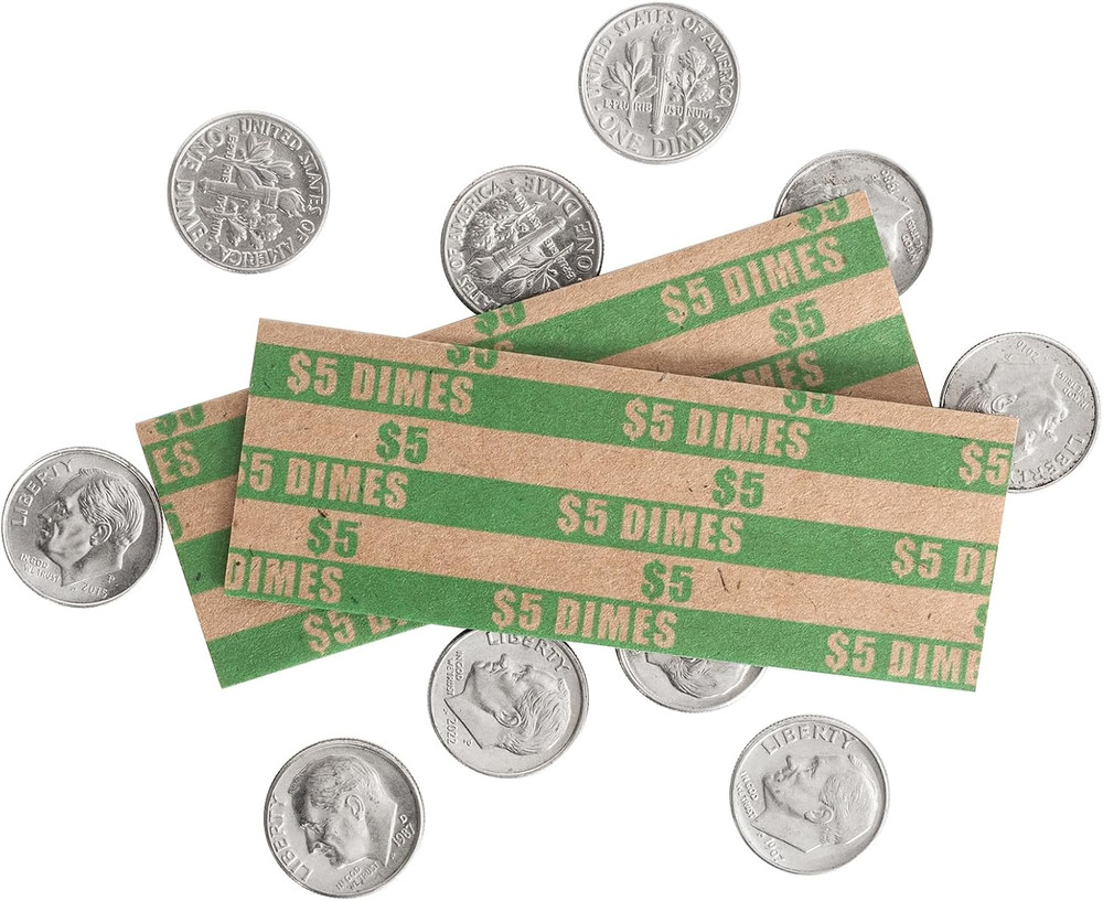Dime Coin Wrappers Dimes Only Flat Dime Rolls 110 PCS