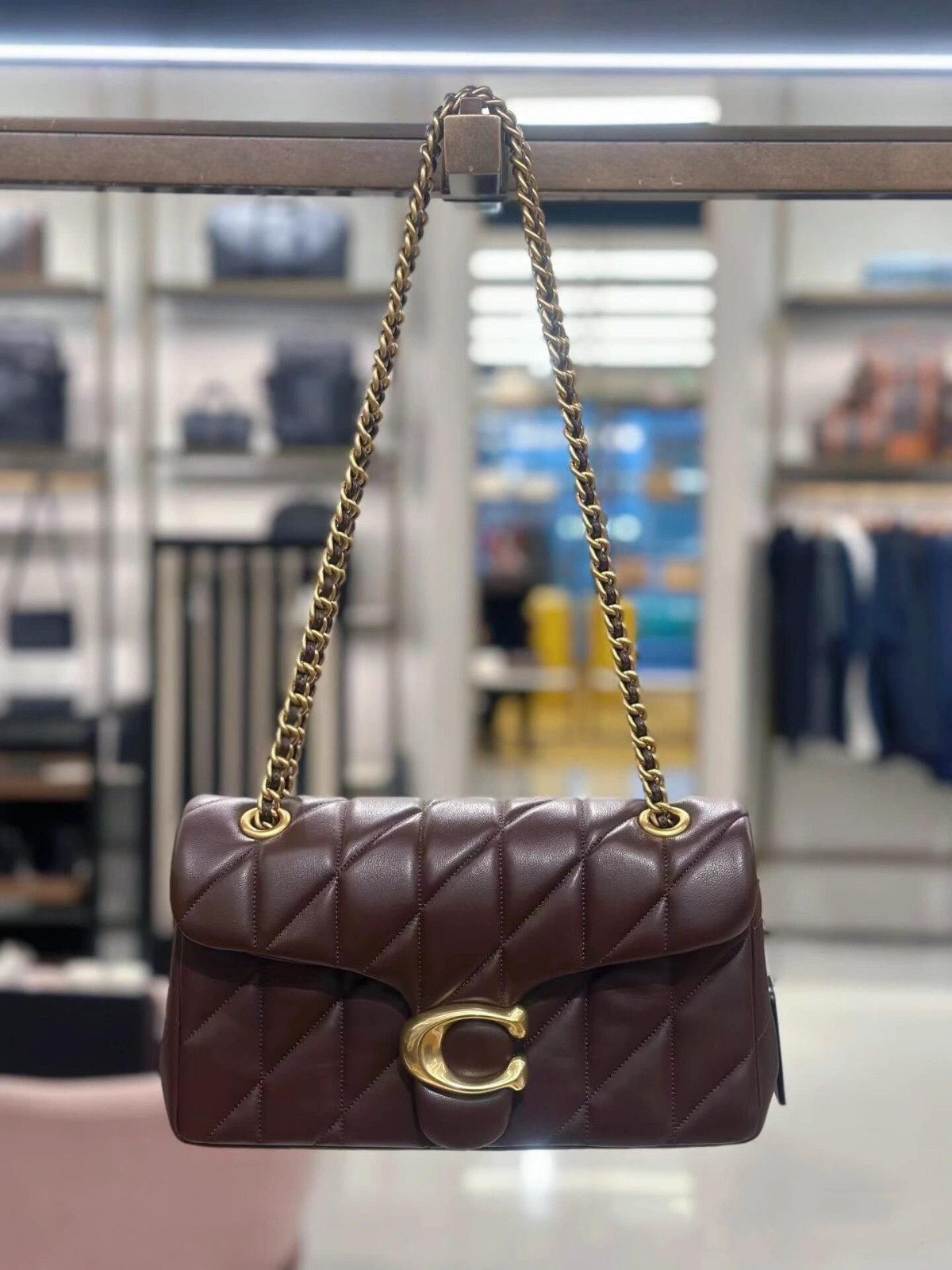 COACH Tabby 26 Quilted Shoulder Bag Leather Maple CP150