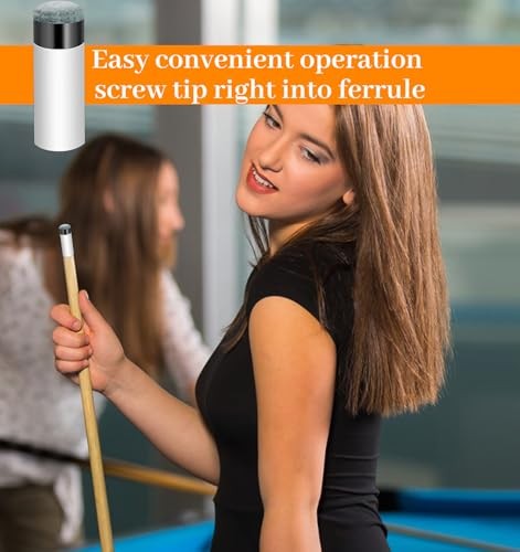 10 Sets Pool Cue Tips, Screw-On Pool Stick Tips Replacement Kit with White