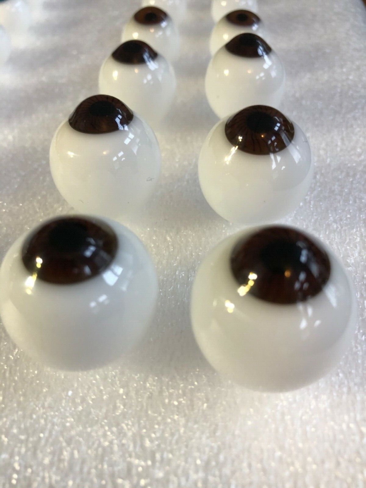 GERMAN BLOWN GLASS DOLL EYES WITH CRYSTAL LENS, FINEST QUALITY, 8mm - 26mm