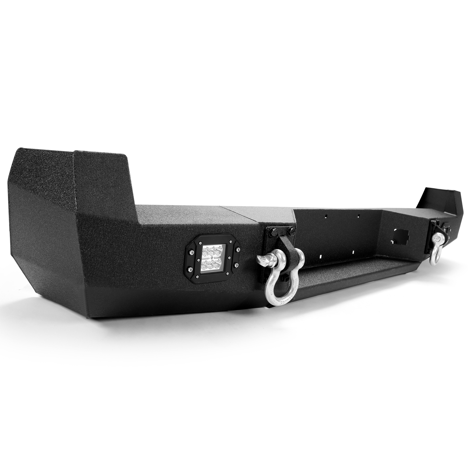 HECASA Black Rear Bumper For Toyota Tacoma 2005-2015 w/License Plate LED Lights