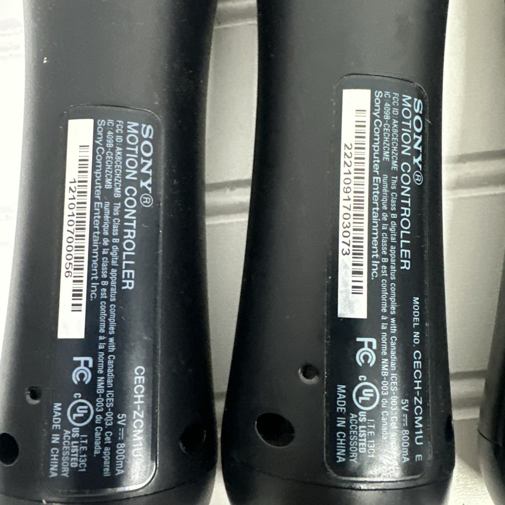 3 Sony PlayStation Move Motion Controller CECH-ZCM1U VR Wireless UNTESTED