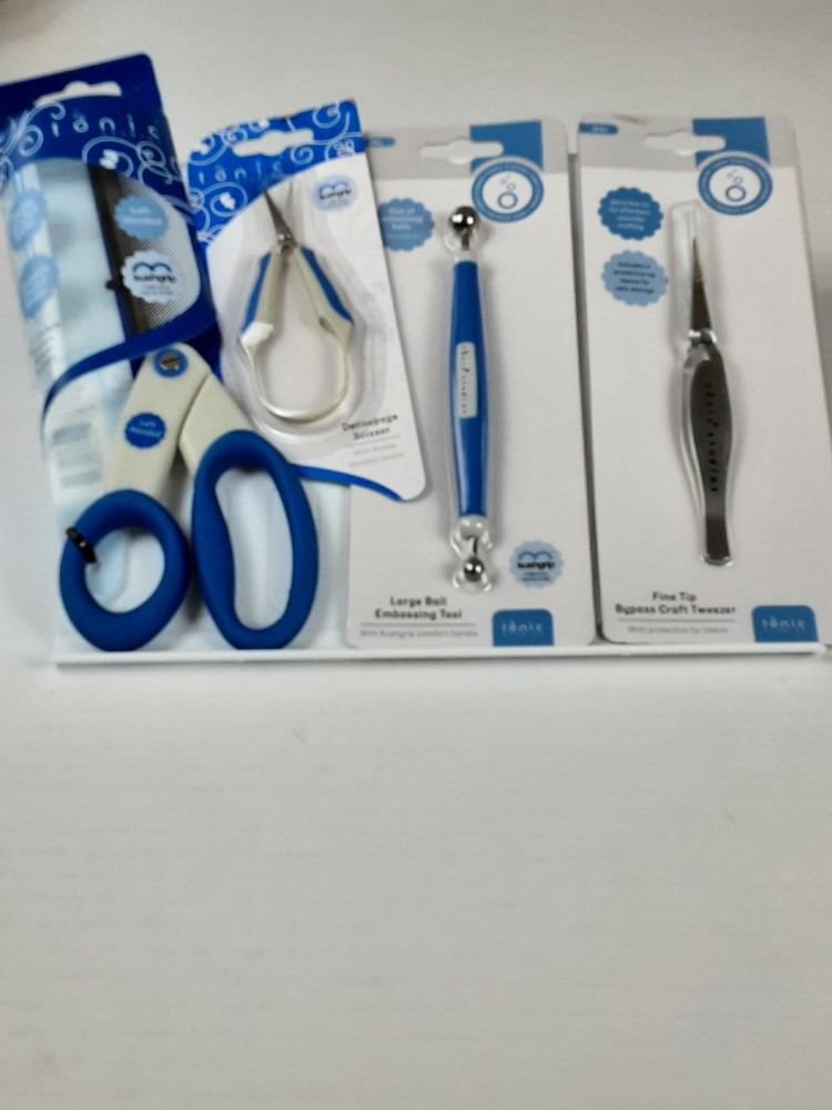NEW Tonic Studio Tool Bundle Scissors Tweezer Embossing Ball Decoupage Scissors