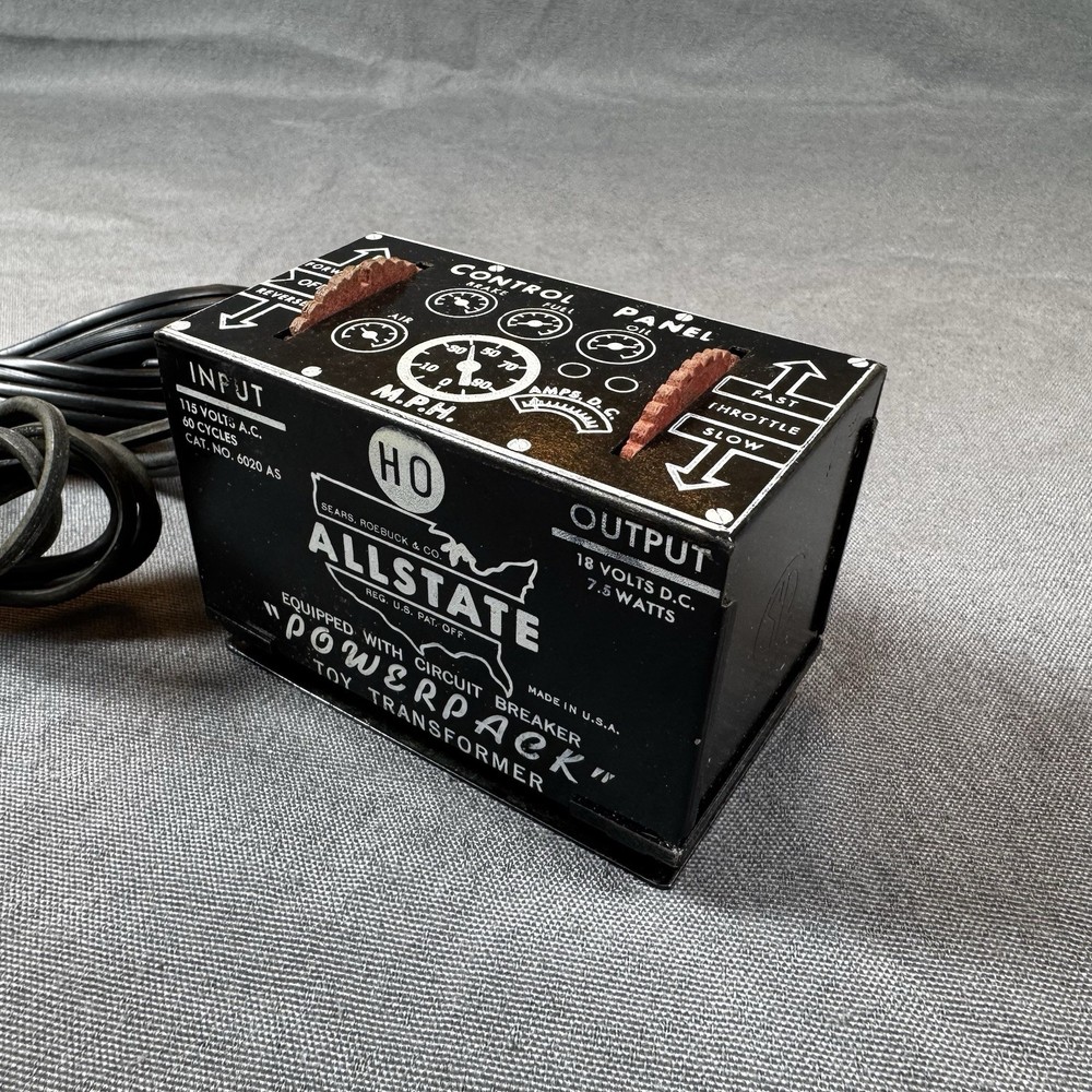Sears Roebuck & Co Allstate Train Transformer Powerpack #2130AS 18vDC Untested