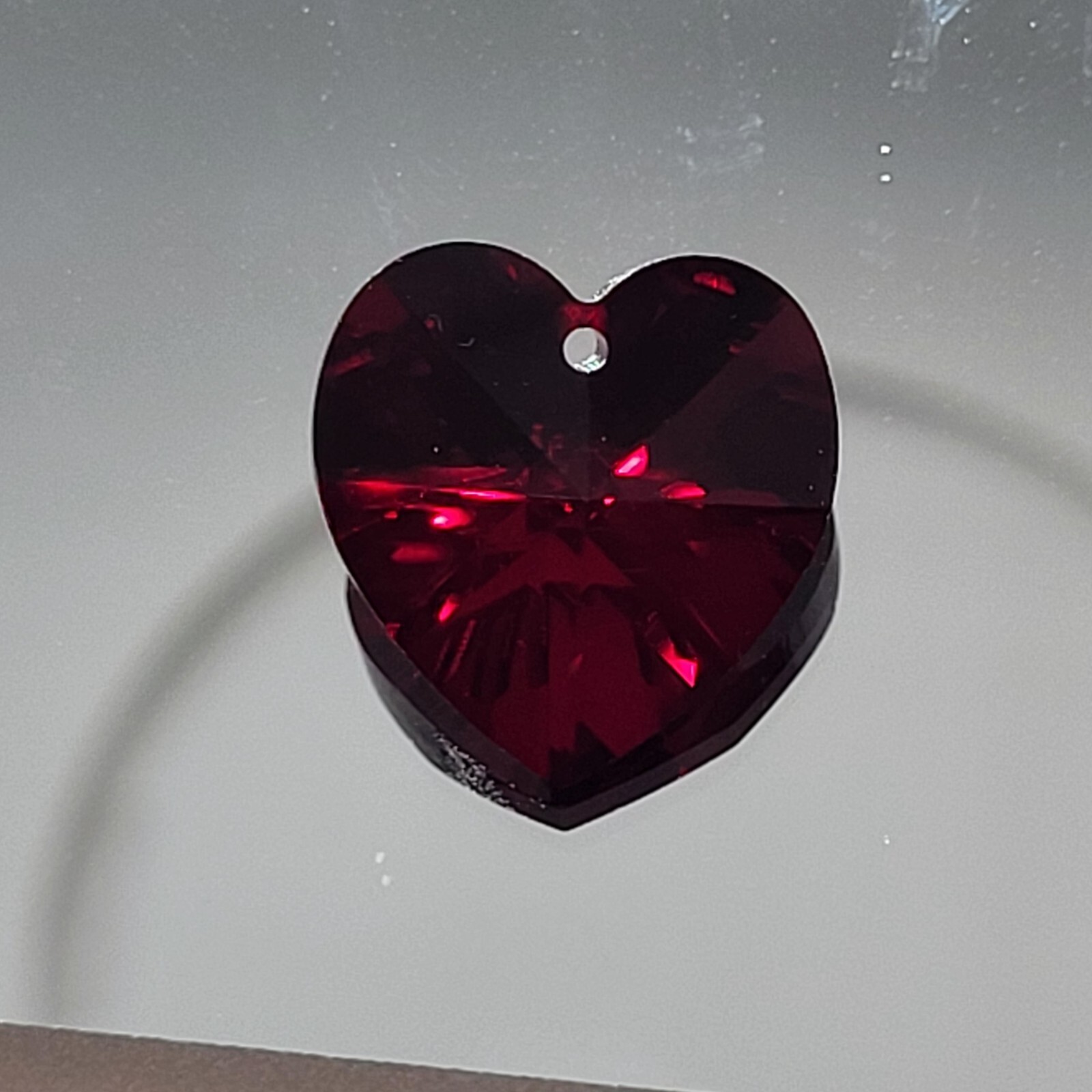 Swarovski Crystal Garnet 18mm Heart Pendant; Rare! Dark Red