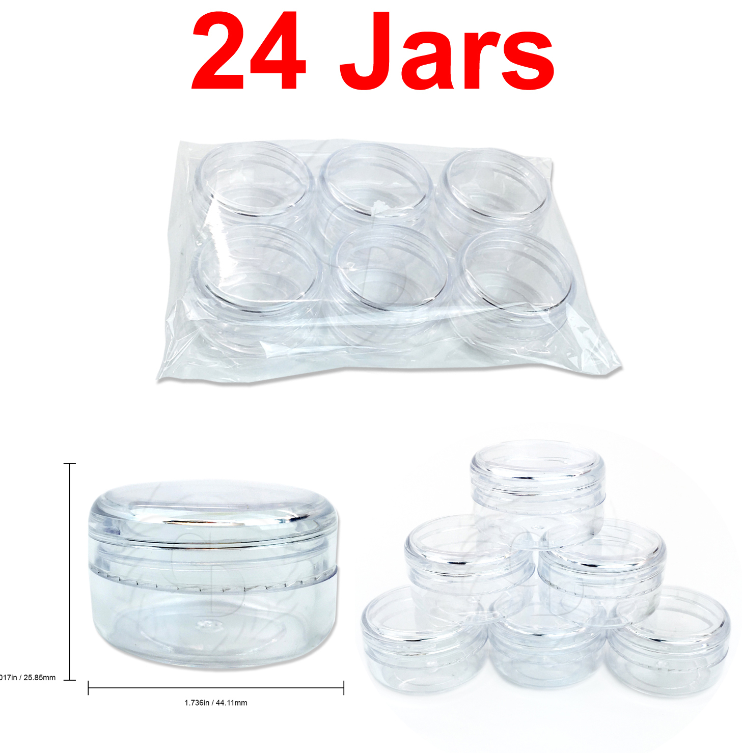 24 Pieces 15 Gram/15ML High Quality Lotion Cream Cosmetic Sample Jar Containers