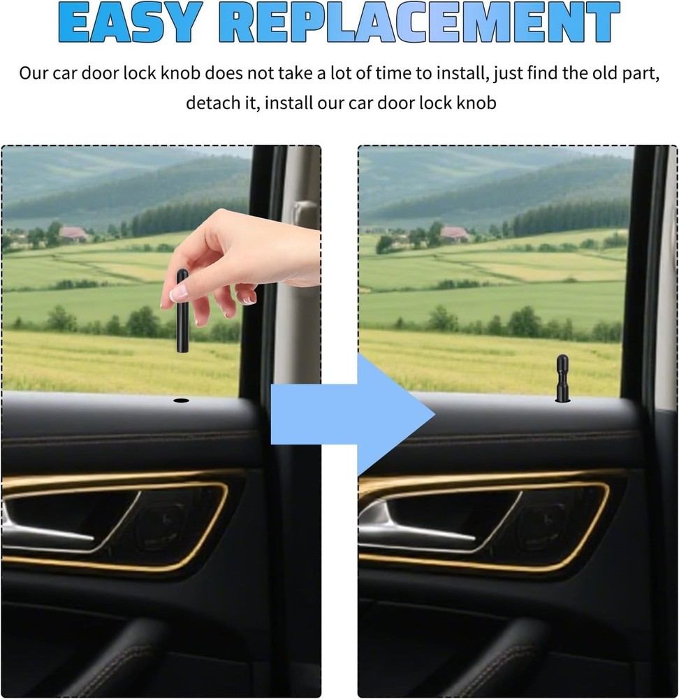 Essential 2-Set Car Door Lock Knobs – Compatible with Ford F150 & Mercury Sable