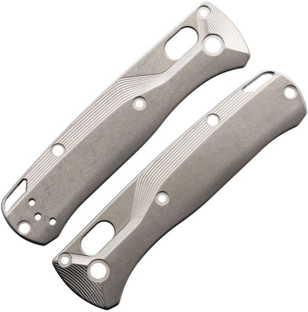 Flytanium Scales Stonewashed Titanium For Benchmade Mini Bugout Knife - FLY-910