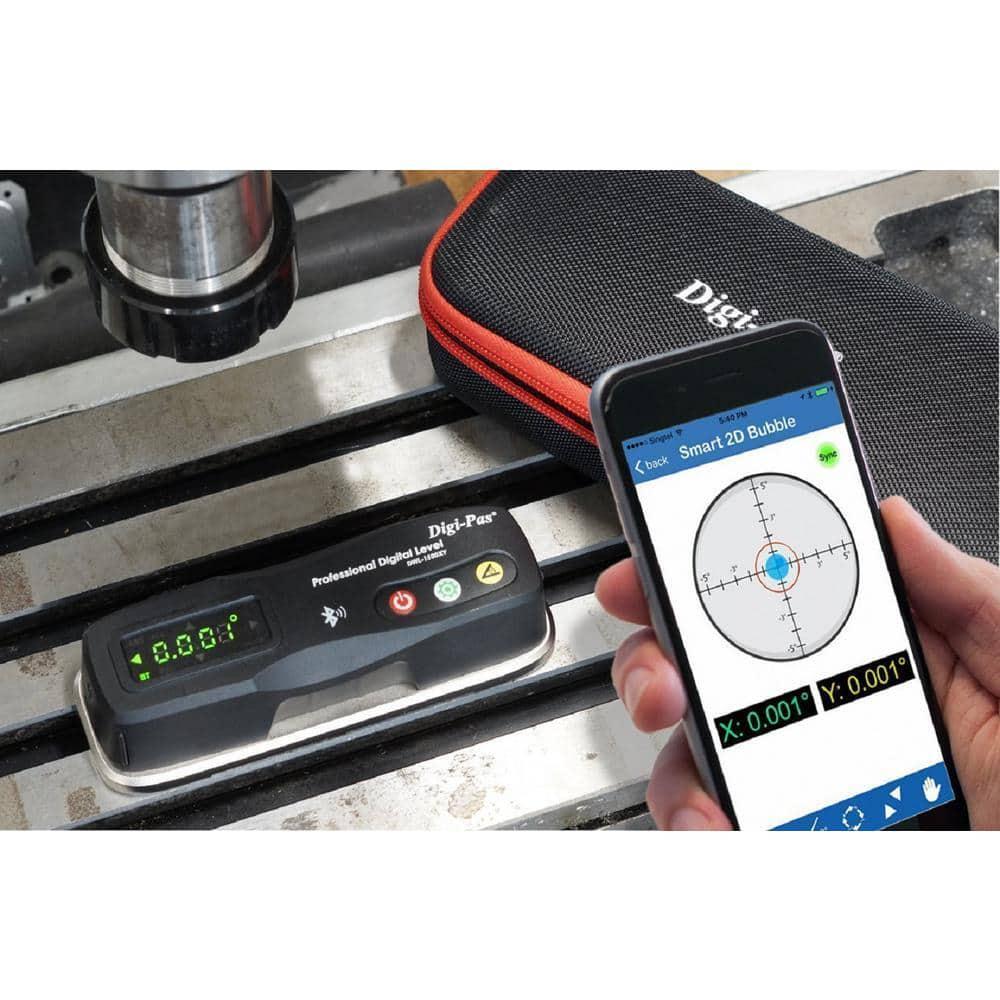 Digi-Pas 2-Axis Smart Master Precision Level 6" Bluetooth 0.0002' (0.02 mm/m)