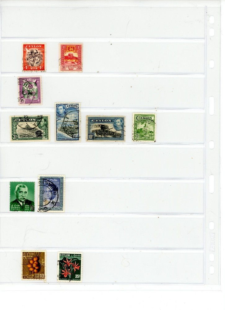11 used CEYLON postage stamps