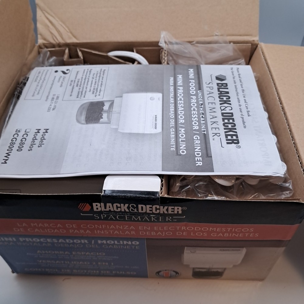 New Vtg Black & Decker Spacemaker Under Cabinet Food Processor Coffee Grinder