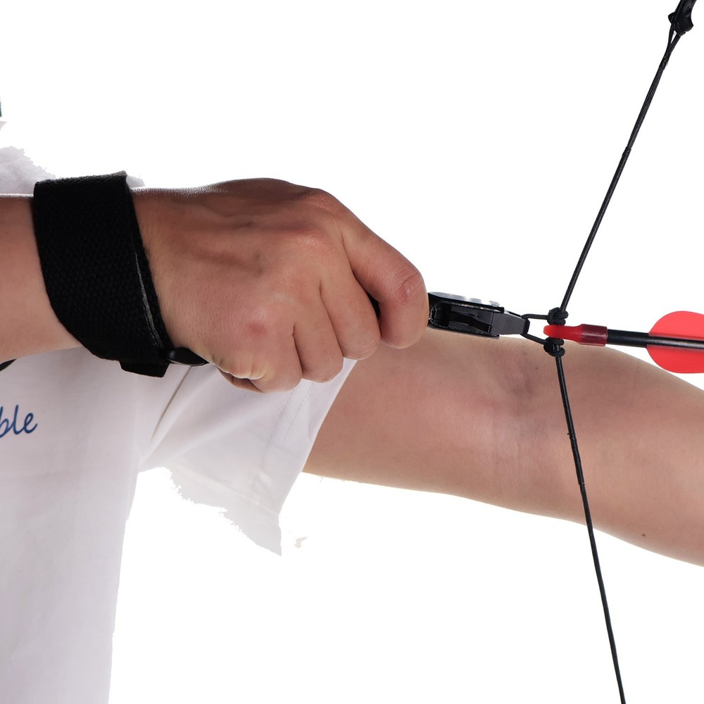 Black Compound Bow Release –Ergonomic Handle, Caliper Release for Hunting Target