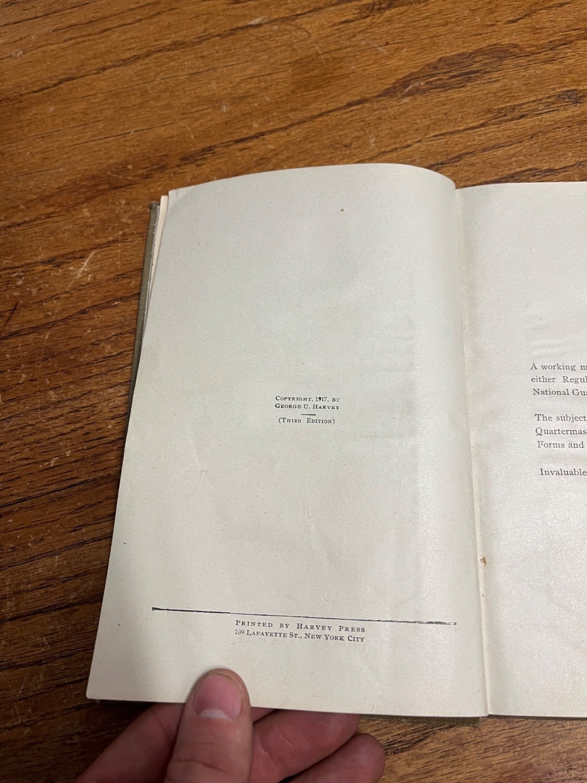 Vintage WWI Field Quartmasters Handbook 1917 Havery Military Series US Army Book