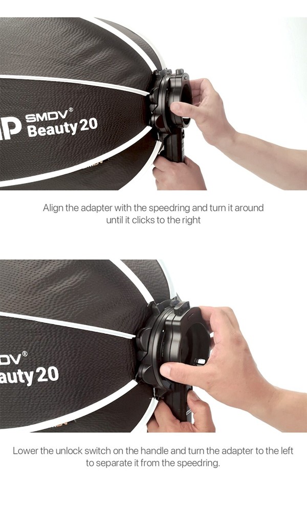 SMDV SPEED-BOX FLIP BEAUTY 20 Quick Soft-box Diffuser for S-Light S-Lite Flash