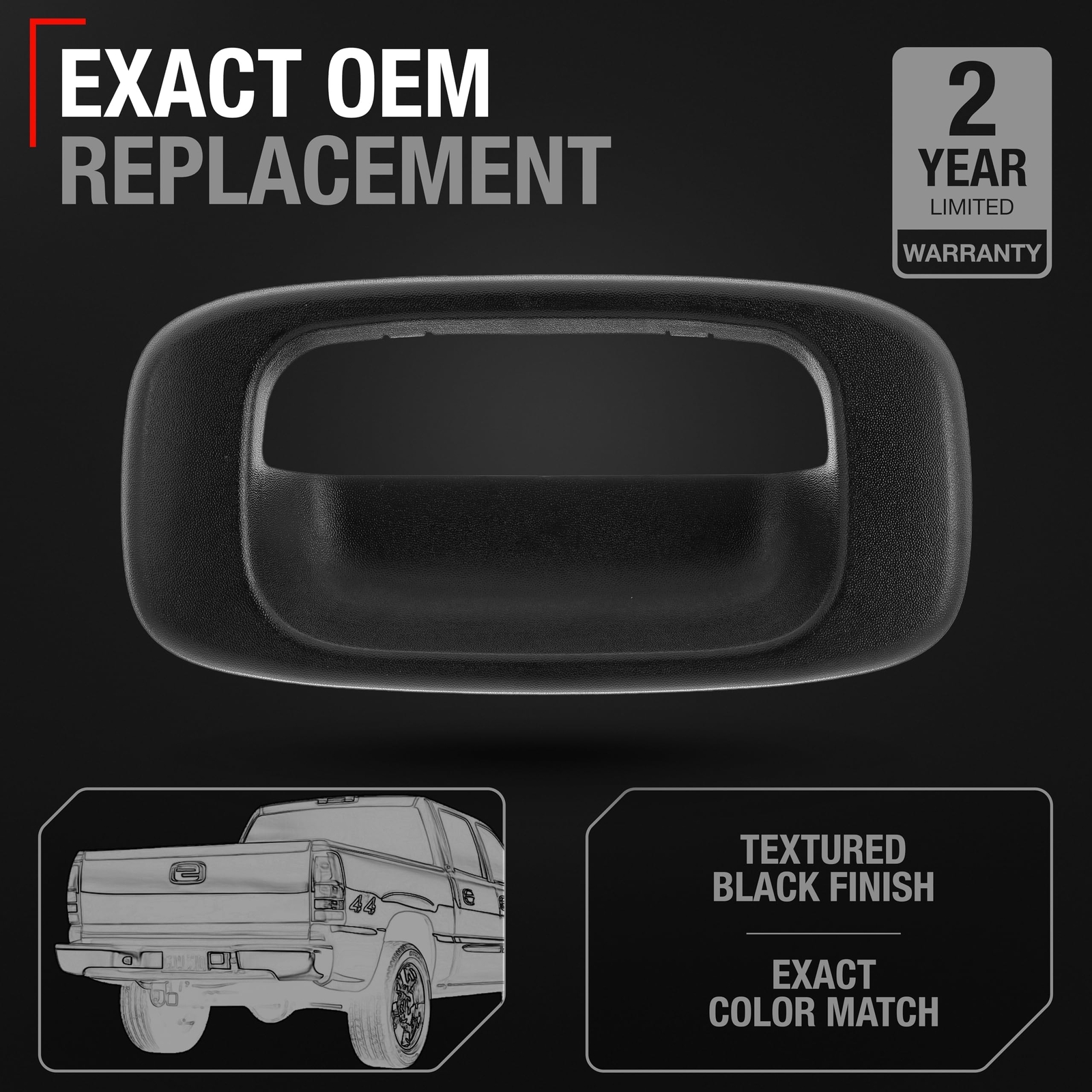 Tailgate Handle Bezel Trim for Chevrolet Silverado; GMC Sierra - Tailgate Han...