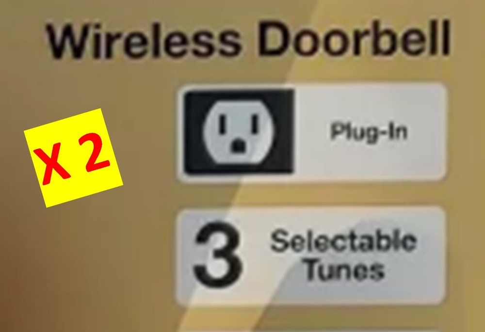 Wireless Doorbell Push Button (Hampton Bay Plug-in Kit) (GET 2)