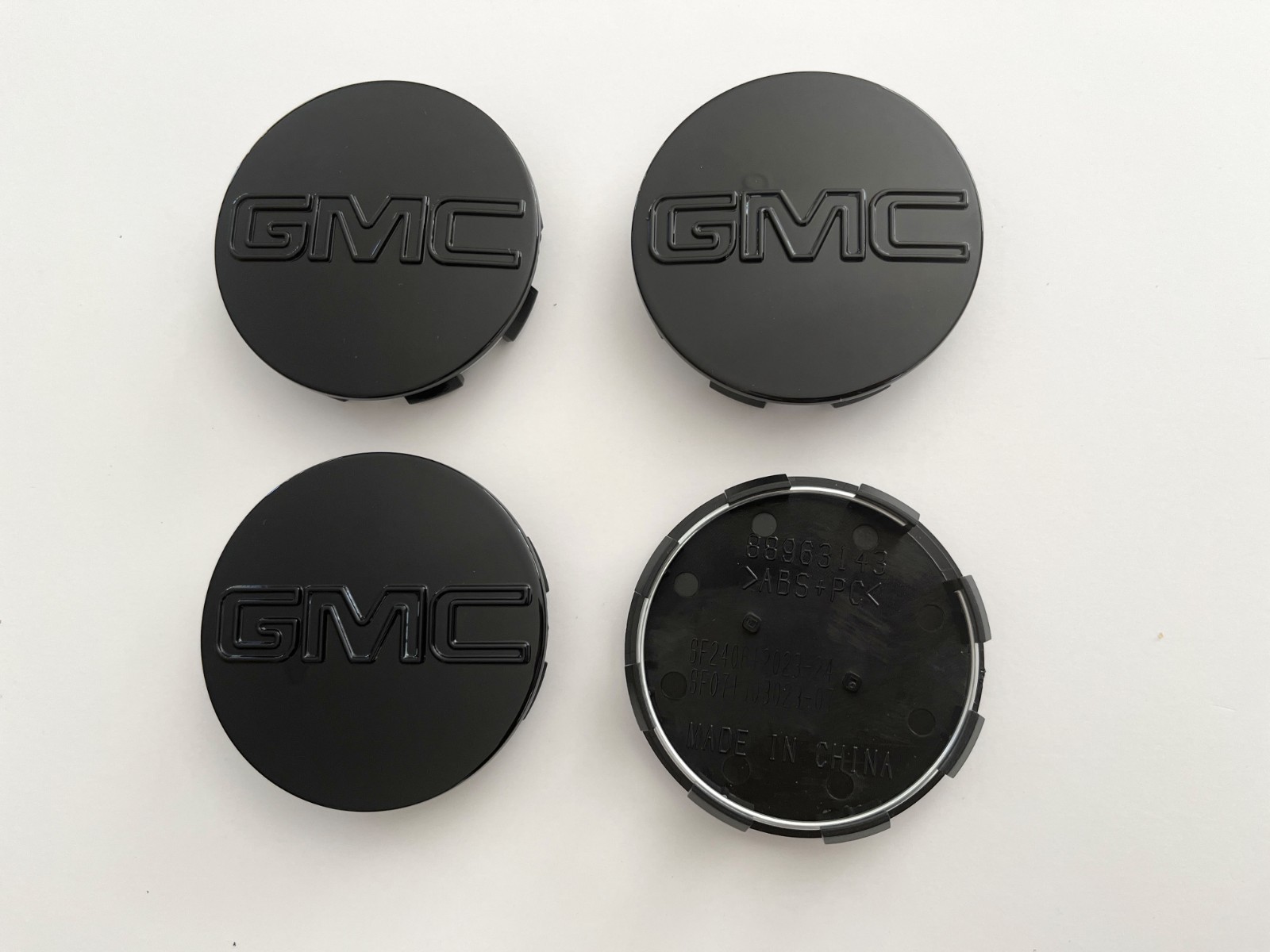 4pcs GMC Gloss Black wheel Center Caps 22837060 83mm 3.25" Sierra Yukon