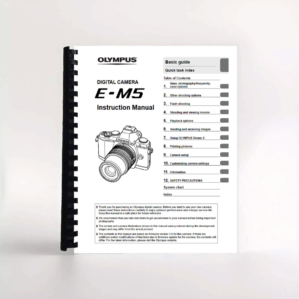 Olympus E-M5 Digital Camera INSTRUCTION MANUAL