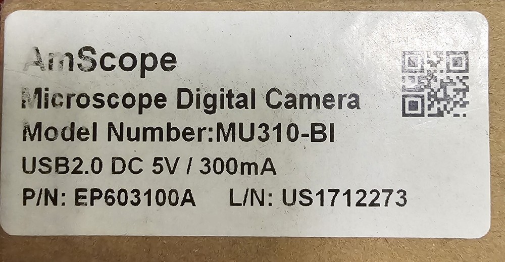 MU310-BI USB 2.0 AmScope Microscope Digital Camera