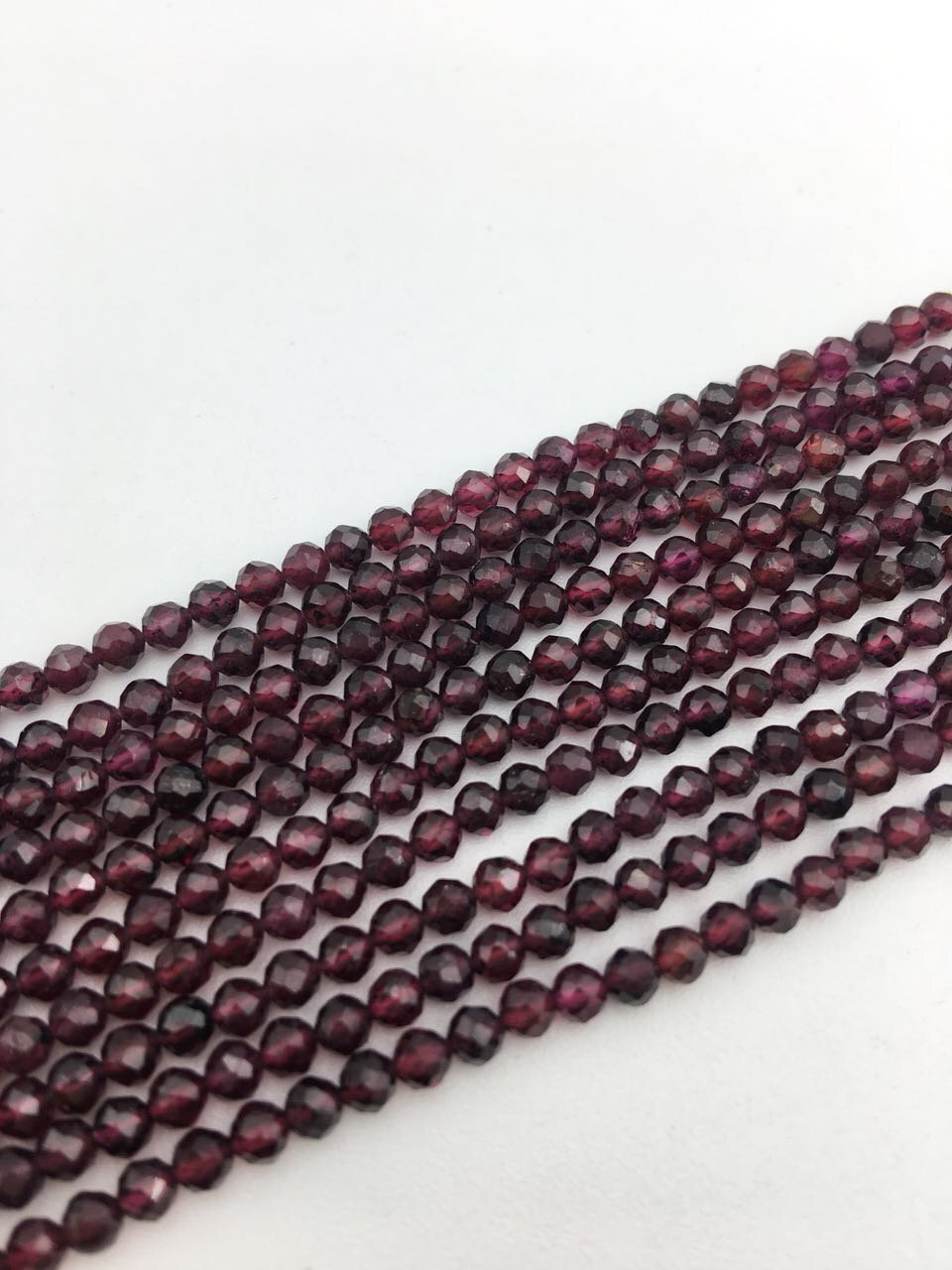Natural Garnet Faceted Round Beads 2mm 3mm 4mm 5mm 15.5" Strand