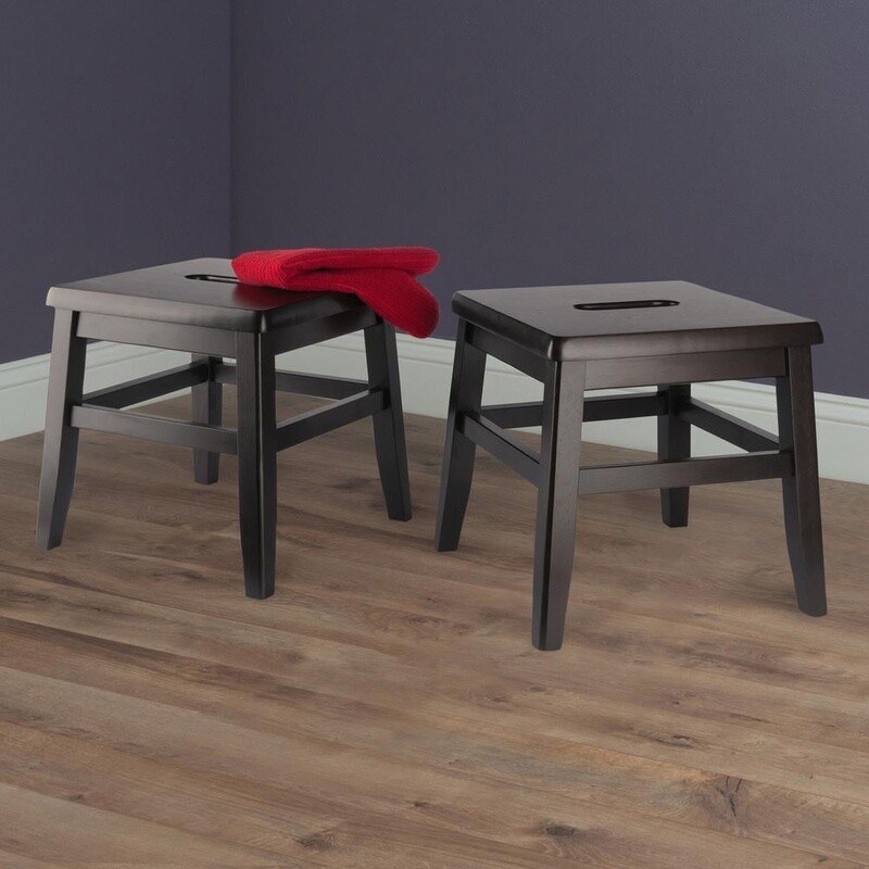 2-Pc Solid Wood Conductor Stools Set Lightweight Step Stool Kids Kitchen New