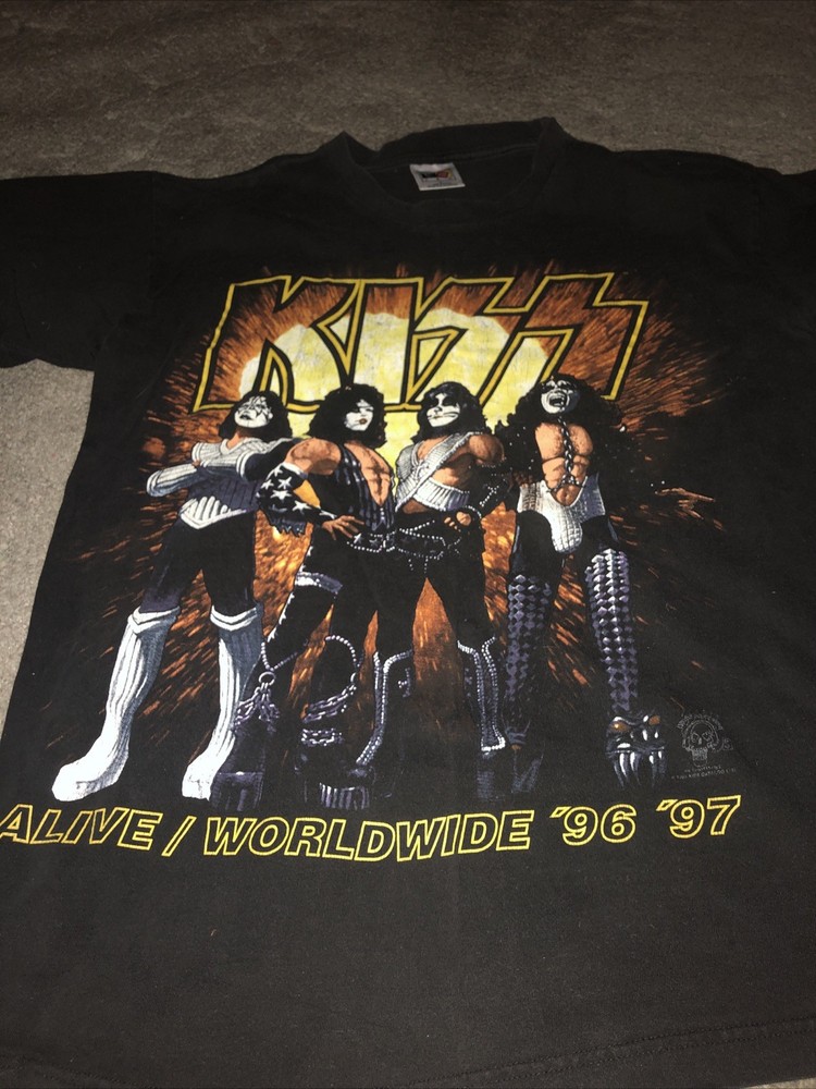 Kiss Alive Worldwide '96 '97 T-Shirt Setting Las Vegas On Fire Large