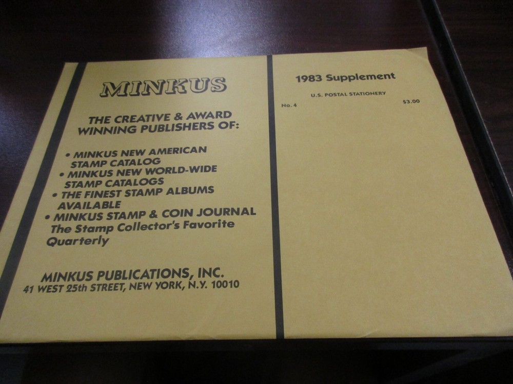 "MINKUS" SUPPLEMENT NO.4  1983    W/FREE SHIPPING!!!