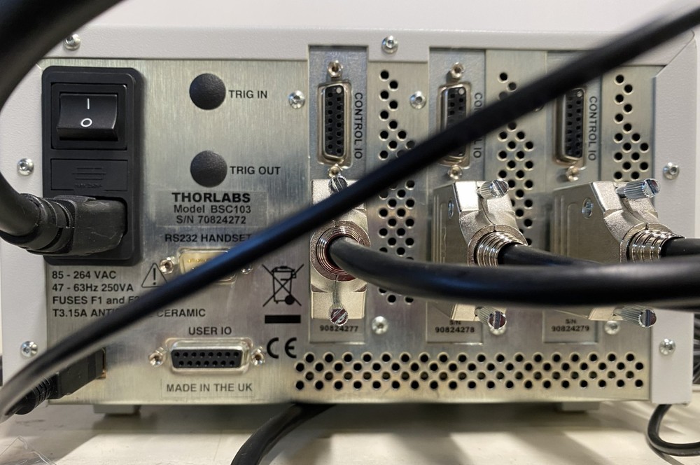 Thorlabs 3-axis system: 3 LNR50/M 50mm, 3 DRV014, BSC103, GUI & Python Control