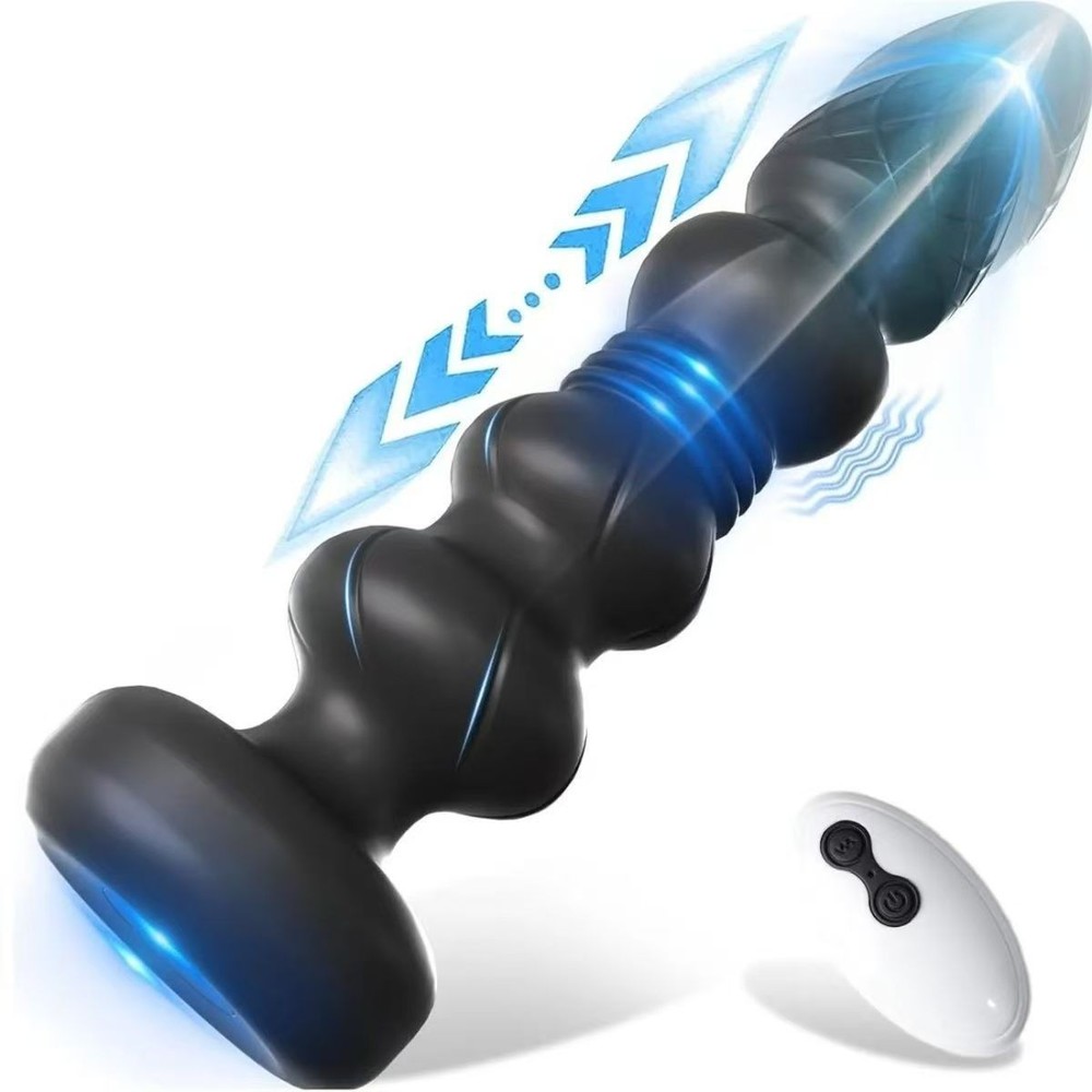 Thrusting Vibrating Anal Butt Plug Dildo Prostate Massager with Remote Control