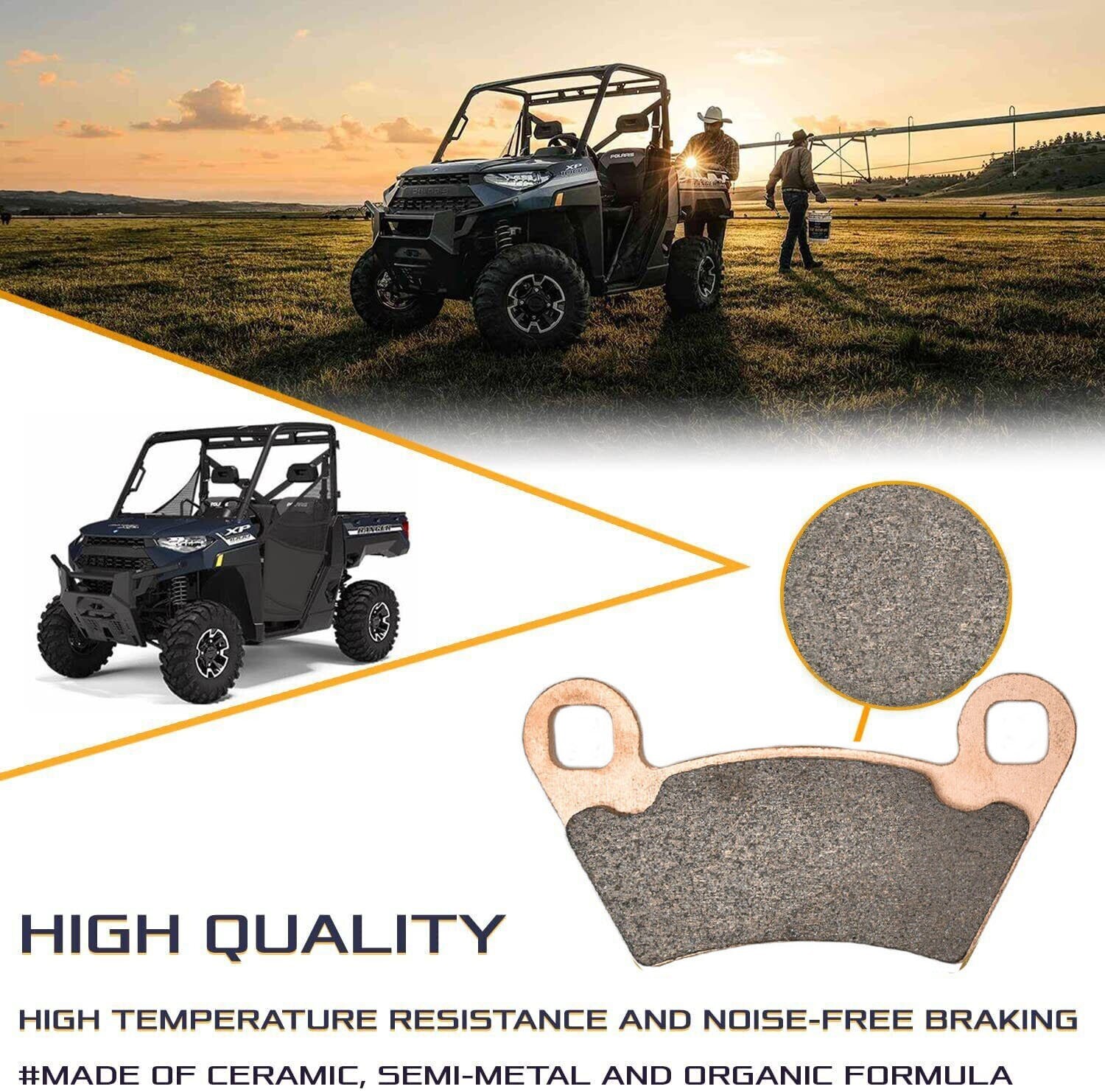 Front & Rear Sintered Brake Pads For Polaris Ranger XP 900 Severe Duty 2013-2019